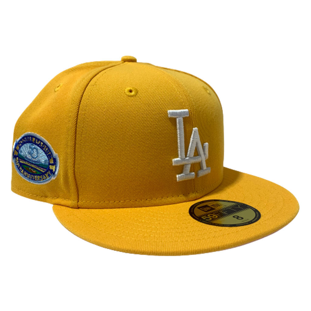 LOS ANGELES DODGERS ALL YELLOW 50TH ANNIVERSARY NEW ERA FITTED HAT