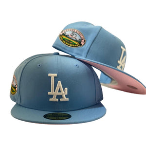 LOS ANGELES DODGERS COTTON CANDY PINK BRIM NEW ERA FITTED HAT