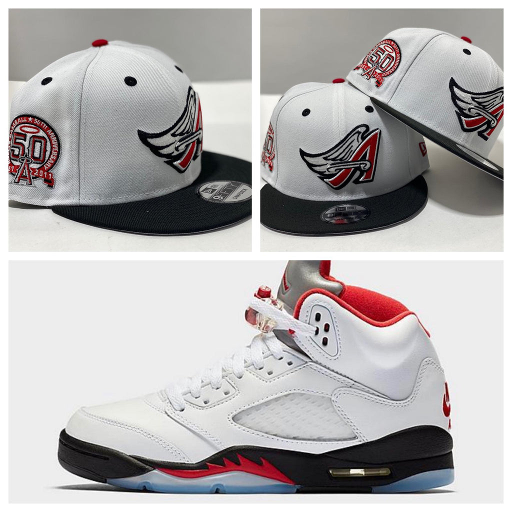 Los Angel Angels snapback to Match Air Jordan 5 Fire Red