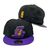 Los Angeles Lakers Black Purple New Era 59Fifty Fitted Cap