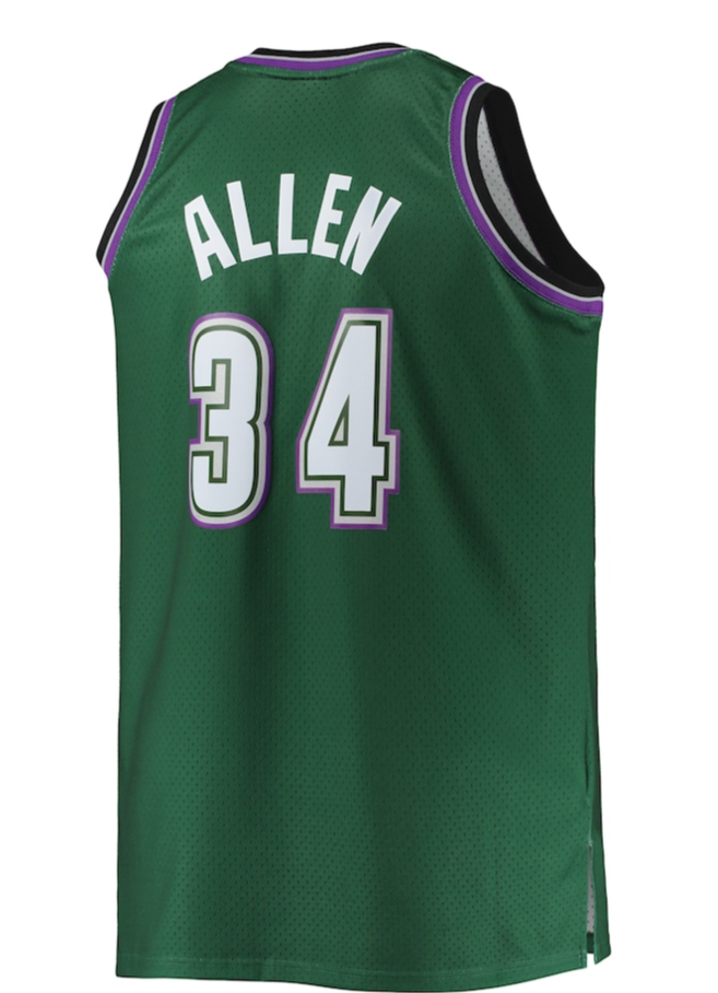 RAY ALLEN MILWAUKEE BUCKS MITCHELL & NESS 1996 SWINGMAN JERSEY