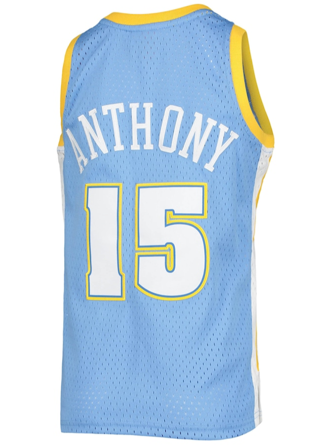 CARMELO ANTHONY DENVER NUGGETS MITCHELL & NESS 2003 SWINGMAN JERSEY
