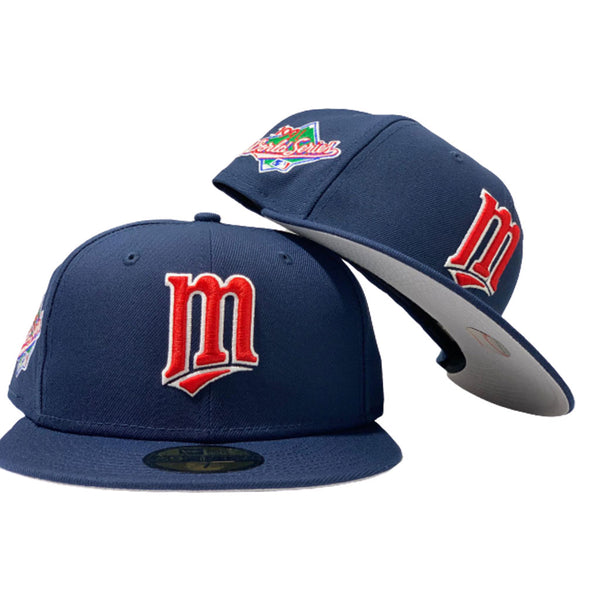 MINNESOTA TWINS 1991 WORLD SERIES NAVY RED BRIM NEW ERA FITTED HAT – Sports  World 165