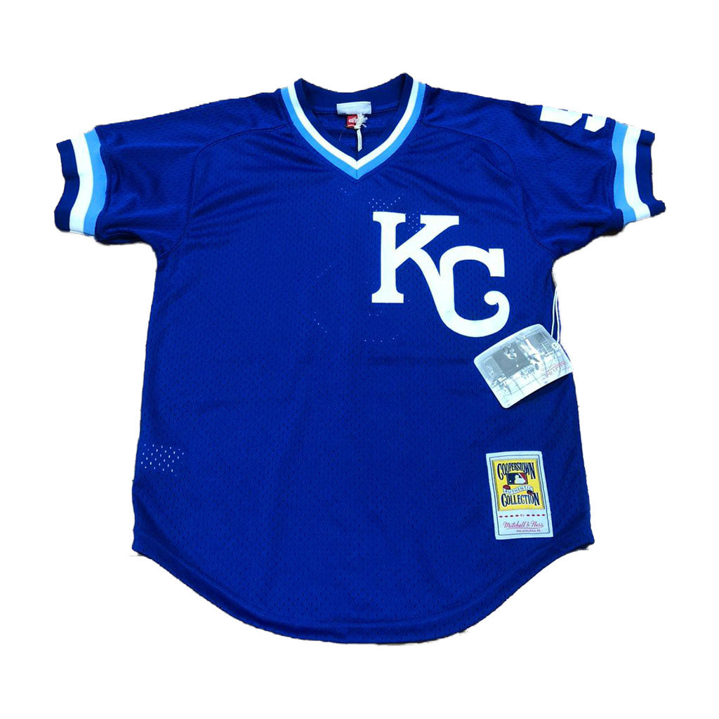 MITCHELL AND NESS KANSAS CITY ROYALS 1989 GEORGE BRETT AUTHENTIC BATTING PRACTICE JERSEY