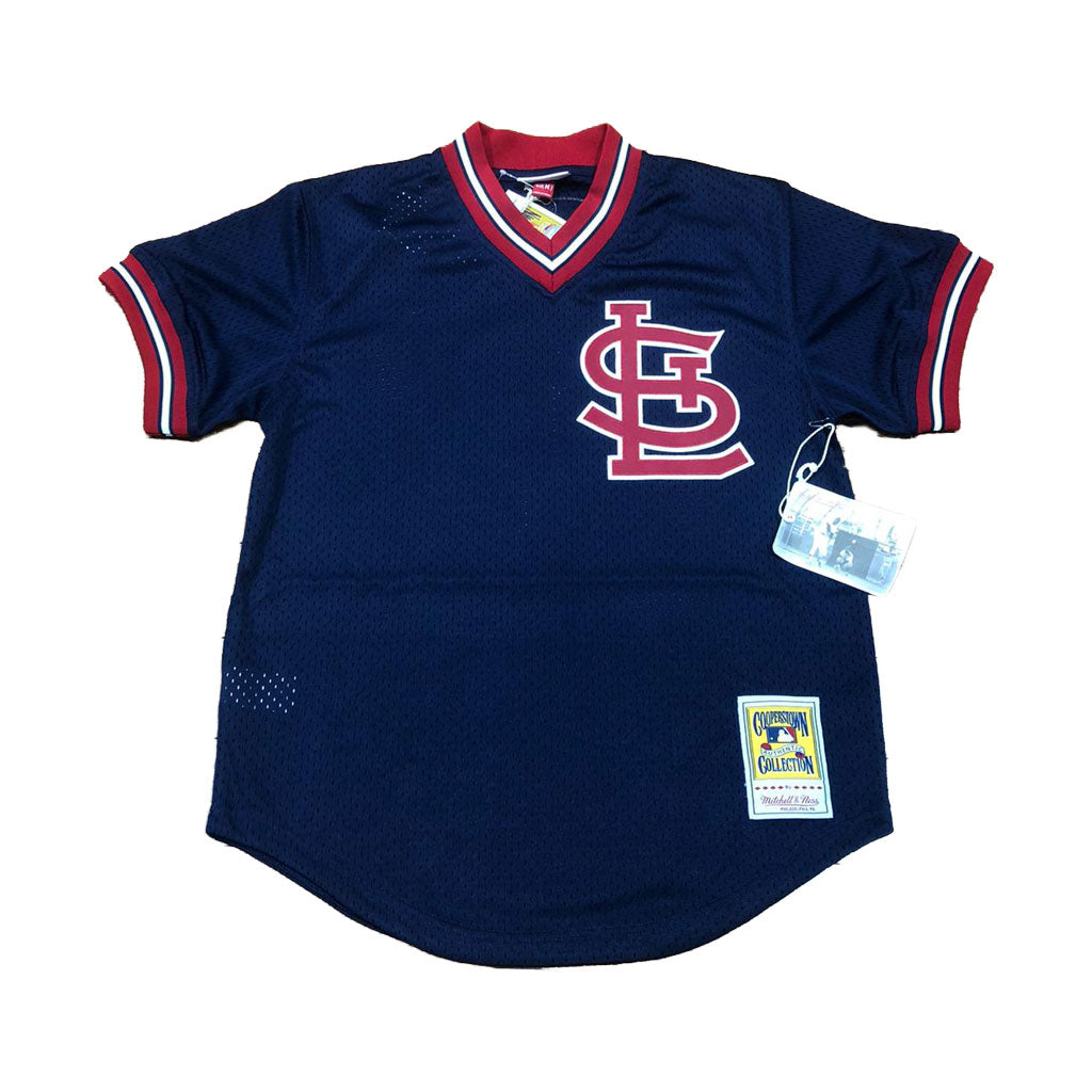 MITCHELL AND NESS NAVY ST. LOUIS CARDINALS OZZIE SMITH AUTHENTIC BATTING PRACTICE JERSEY