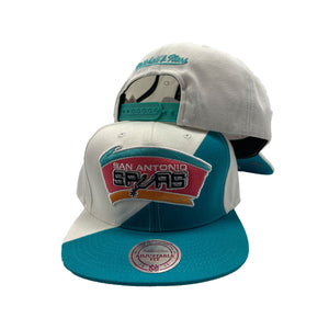 MITCHELL AND NESS NBA QUADRIGA SAN ANTONIO SPURS SNAPBACK HAT