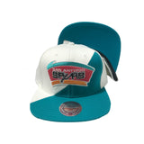 MITCHELL AND NESS NBA QUADRIGA SAN ANTONIO SPURS SNAPBACK HAT