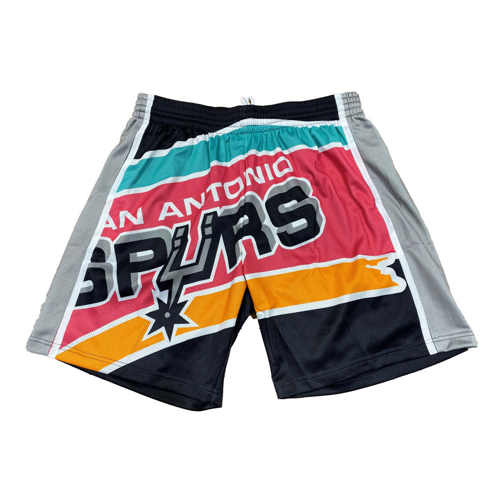 MITCHELL AND NESS ORLANDO SAN ANTONIO SPURS BIG FACE BASKETBALL SHORTS