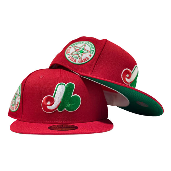 MONTREAL EXPO 1982 ALL STAR RED GREEN BRIM NEW ERA FITTED HAT