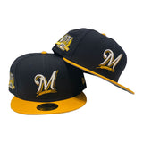 Milwaukee Brewers 40th season Navy Yellow New Era Fitted Hat