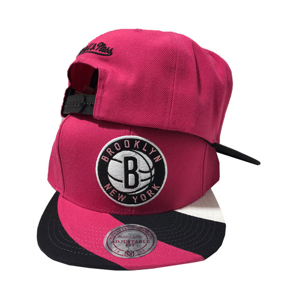 Mitchell and Ness NBA Visor Wave Brooklyn Nets pink Snapback Hat