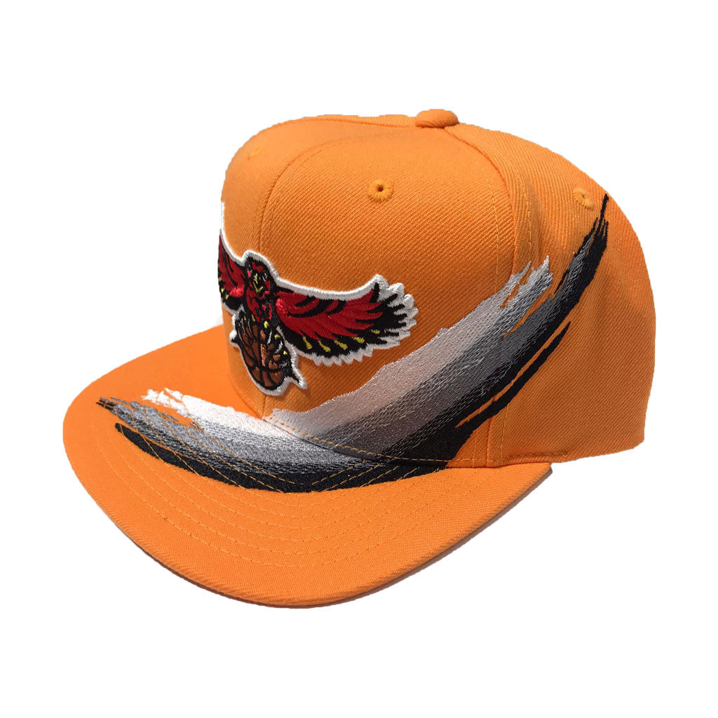 Mitchell and Ness NBA Wrapping Painstroke Orange Atlanta hawks Snapback Hat