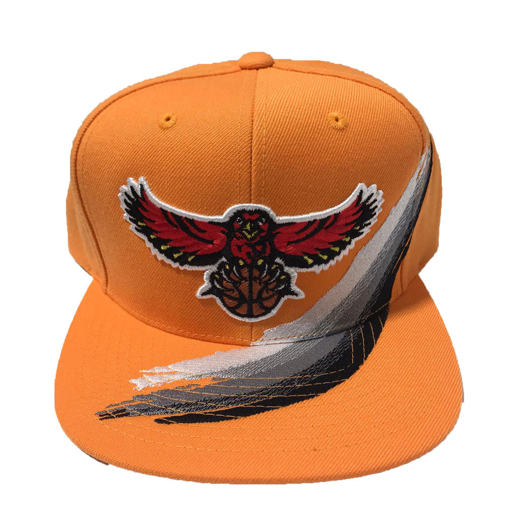 Mitchell and Ness NBA Wrapping Painstroke Orange Atlanta hawks Snapback Hat