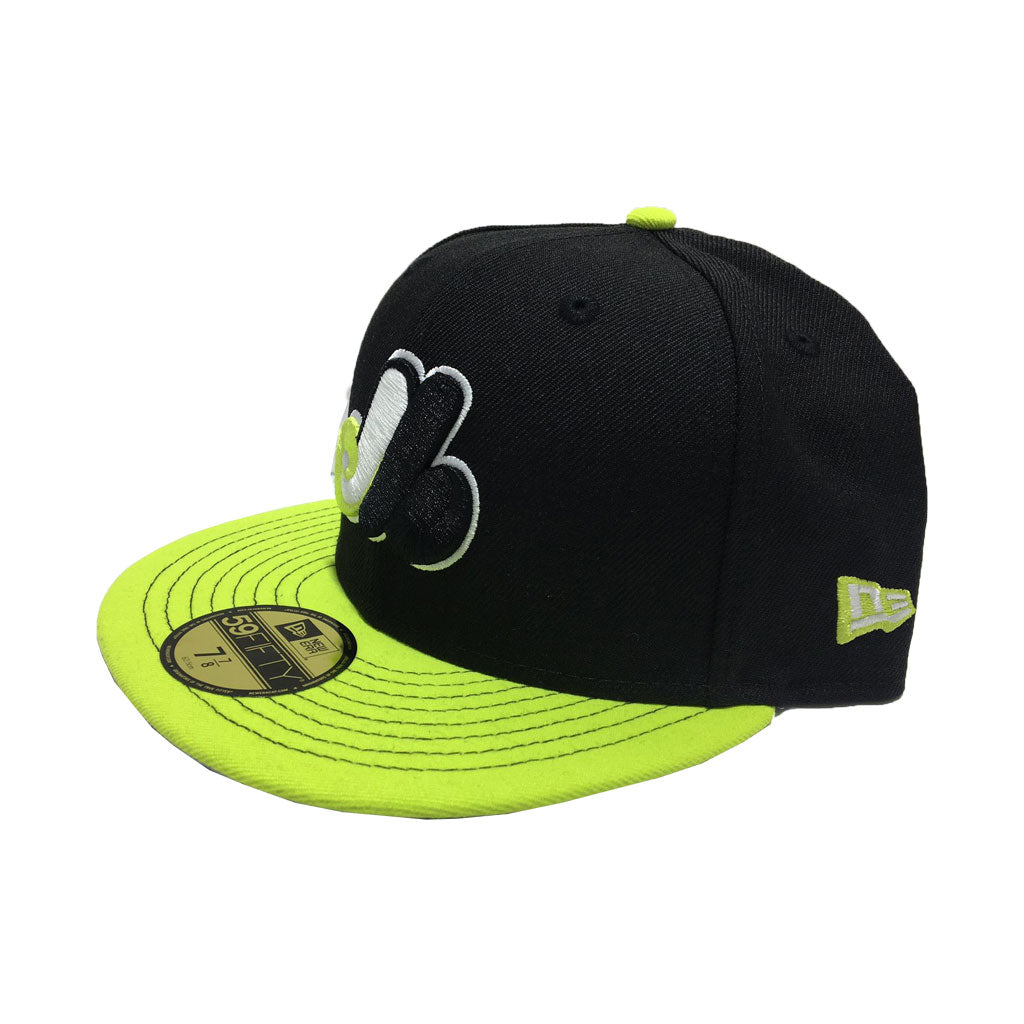 Montreal Expos 59Fifty New Era Fitted Hats black/ neon green