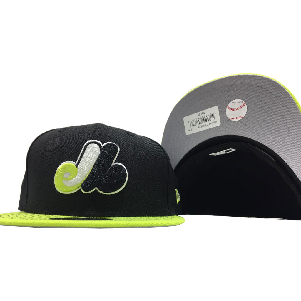 Montreal Expos 59Fifty New Era Fitted Hats black/ neon green