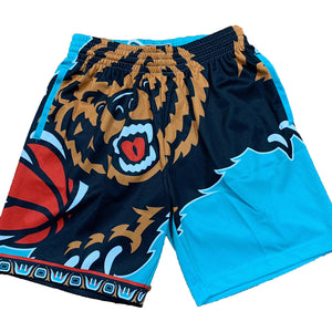 MITCHELL AND NESS NBA BIG FACE SHORT GRIZZLIERS