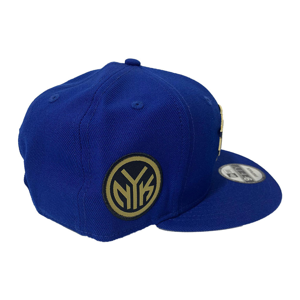 NEW YORK KNICKS RETRO CLASSIC PRIMARY LOGO WOOL SNAPBACK HAT (ROYAL  BLUE/ORANGE)