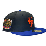 NEW YORK METS 1969 WORLD SERIES BLACK CAP ROYAL VISOR NEW ERA FITTED HAT