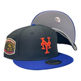 NEW YORK METS 1969 WORLD SERIES BLACK CAP ROYAL VISOR NEW ERA FITTED HAT