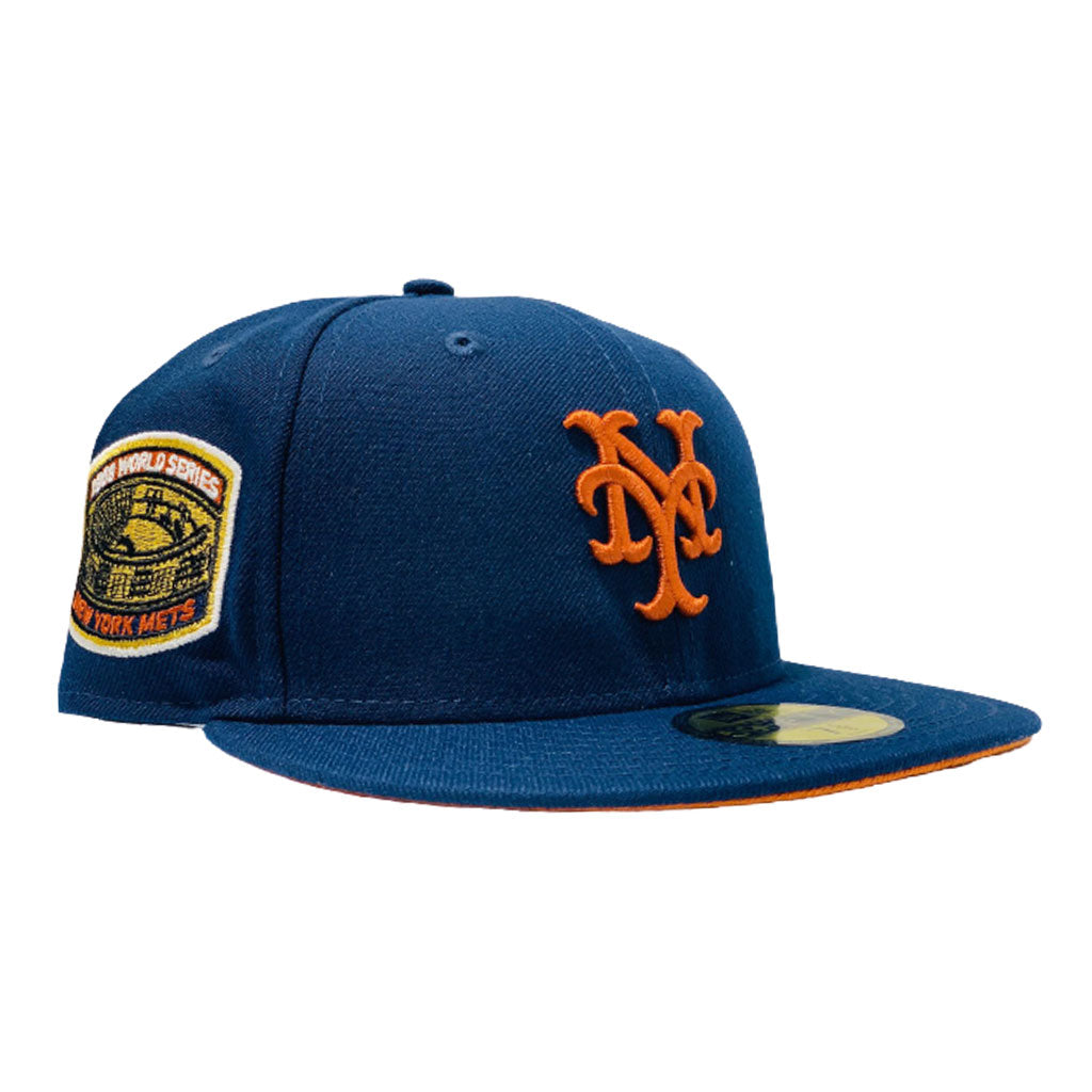 NEW YORK METS 1969 WORLD SERIES NAVY FALL ORANGE BRIM NEW ERA FITTED HAT