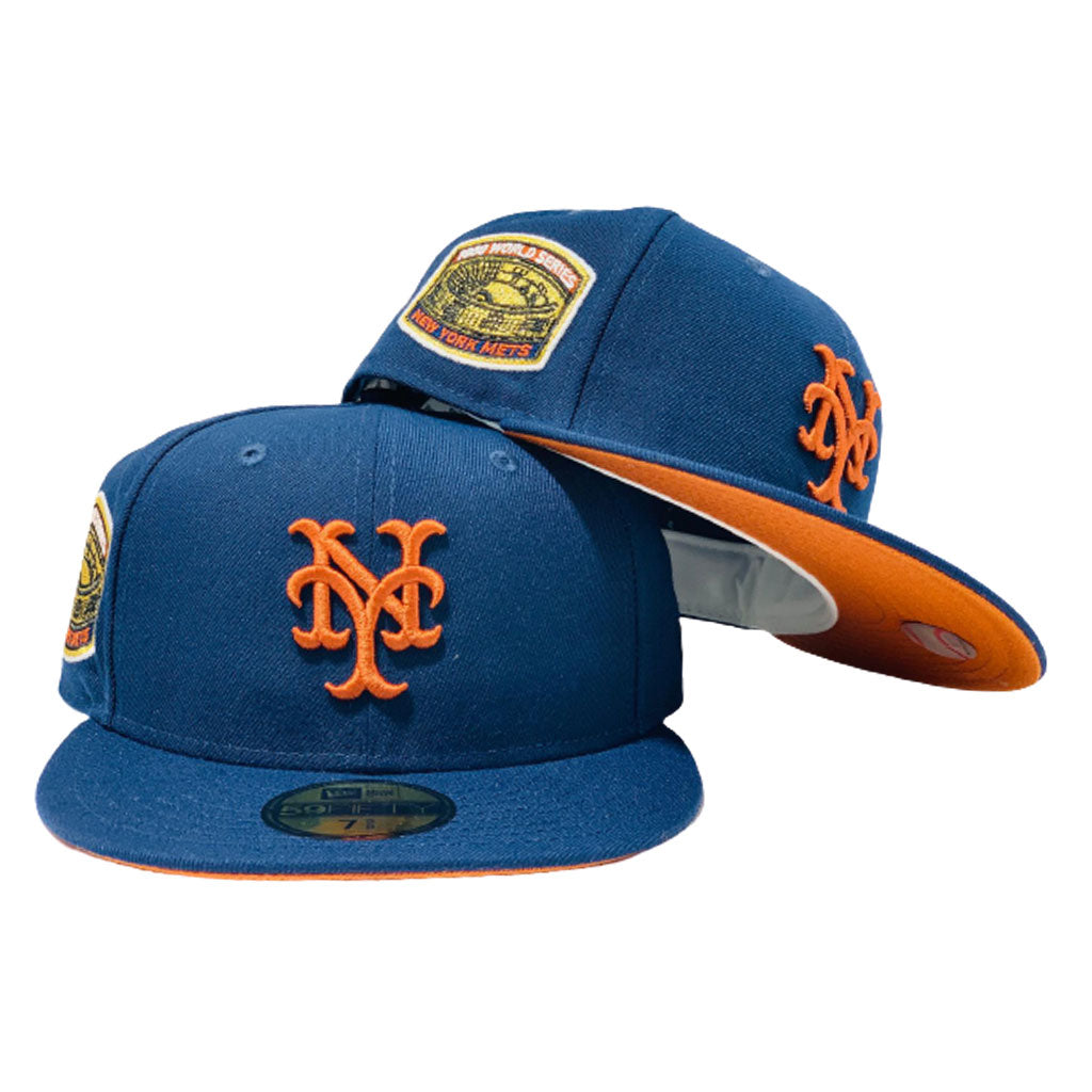 NEW YORK METS 1969 WORLD SERIES NAVY FALL ORANGE BRIM NEW ERA FITTED HAT