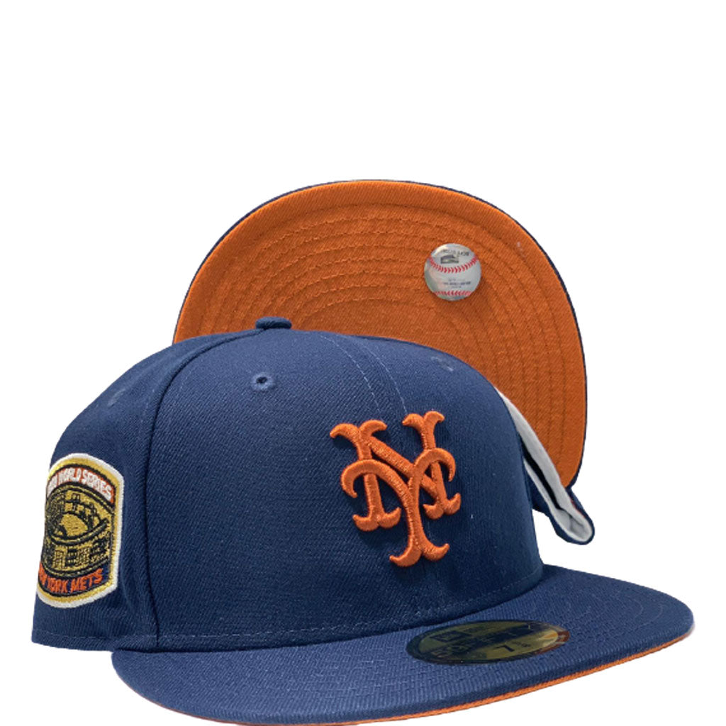 NEW YORK METS 1969 WORLD SERIES NAVY FALL ORANGE BRIM NEW ERA FITTED HAT