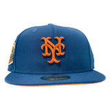 NEW YORK METS 1969 WORLD SERIES NAVY FALL ORANGE BRIM NEW ERA FITTED HAT