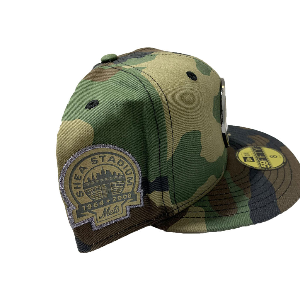 NEW YORK METS CAMO METAL LOGO NEW ERA FITTED CAP