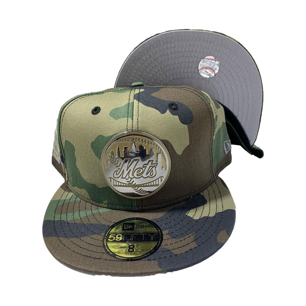 NEW YORK METS CAMO METAL LOGO NEW ERA FITTED CAP