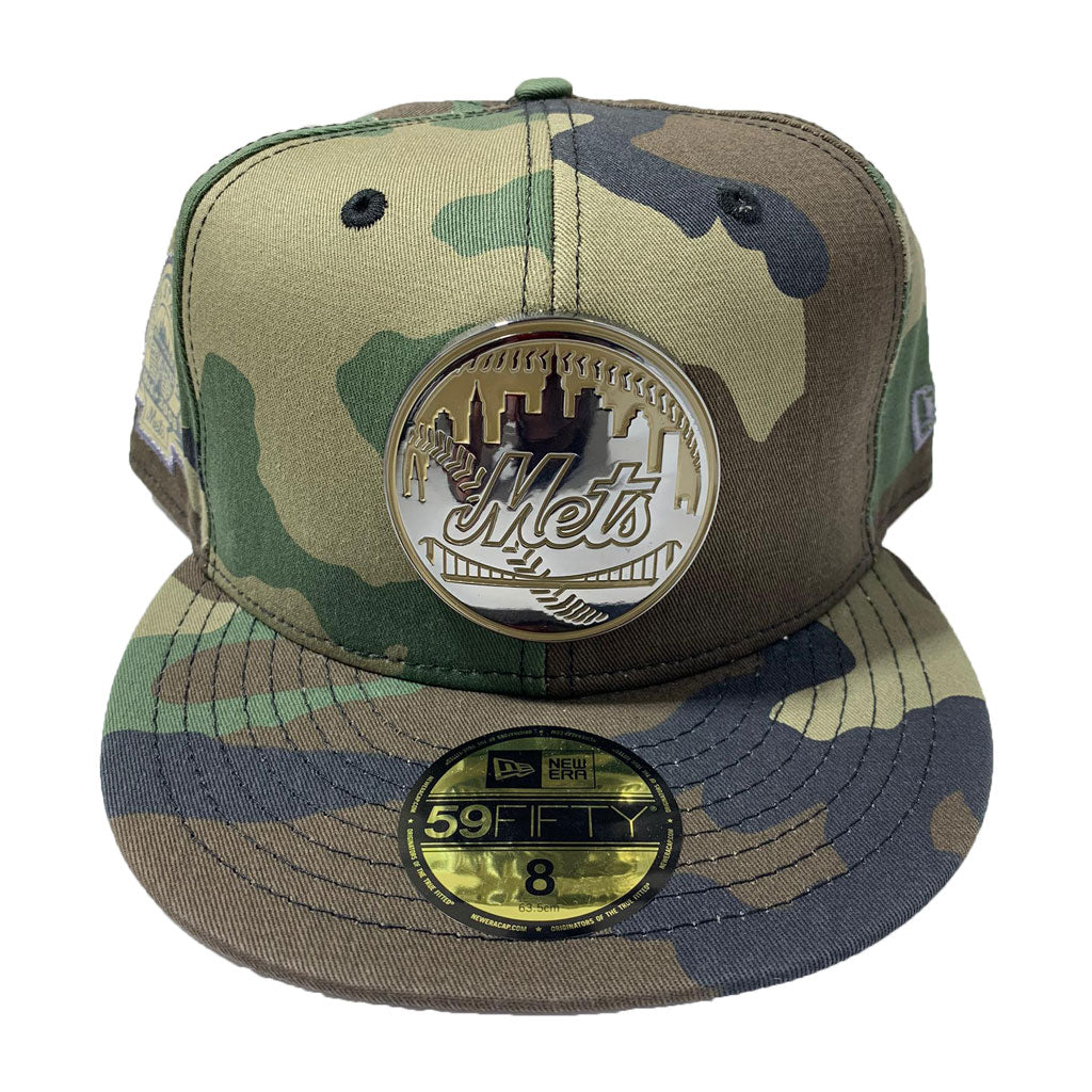 NEW YORK METS CAMO METAL LOGO NEW ERA FITTED CAP