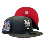 NEW YORK METS SUBWAY SERIES BLACK RED BRIM NEW ERA FITTED HAT
