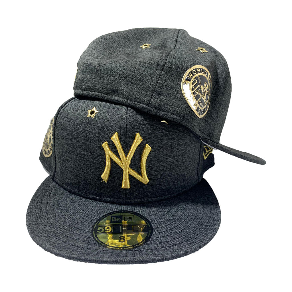 NEW YORK YANKEE 59FIFTY NEW ERA ALL BLACK  HEATHER HAT