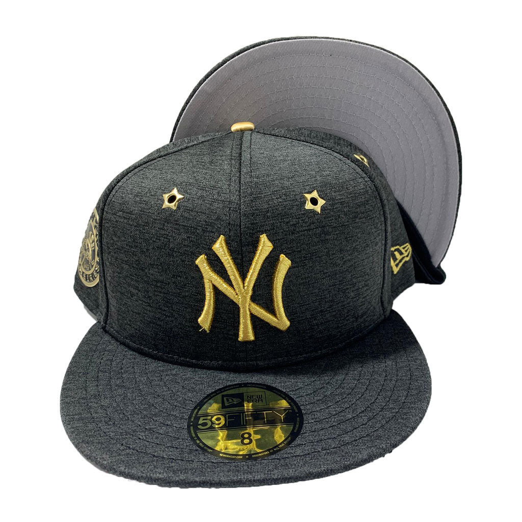 NEW YORK YANKEE 59FIFTY NEW ERA ALL BLACK  HEATHER HAT
