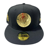 NEW YORK YANKEE 59FIFTY NEW ERA ALL BLACK WITH GOLD LOGO HAT