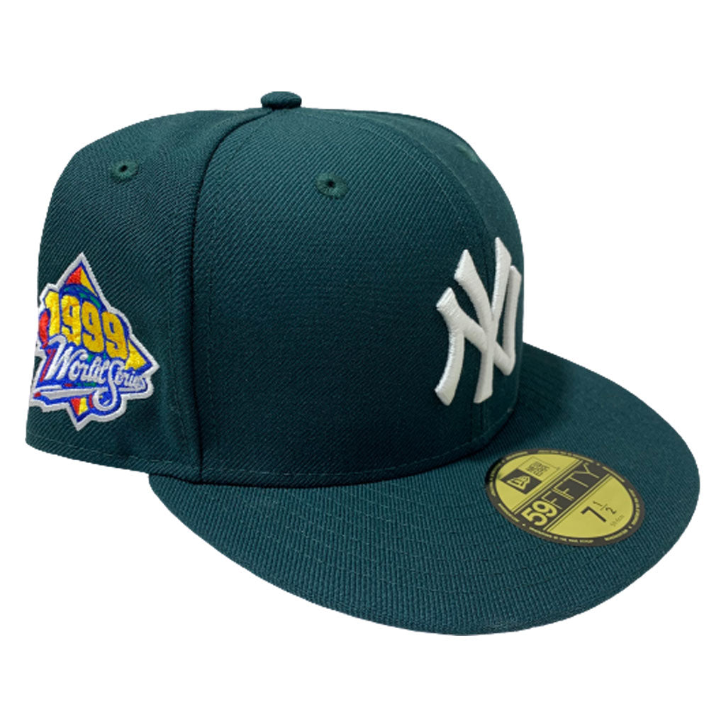 NEW YORK YANKEE ALL GREEN 1999 WORLD SERIES NEW ERA FITTED HAT