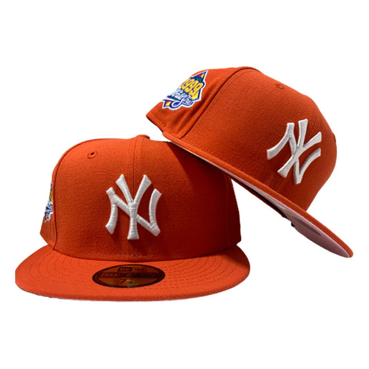 NEW YORK YANKEE ALL ORANGE 1999 WORLD SERIES NEW ERA FITTED HAT