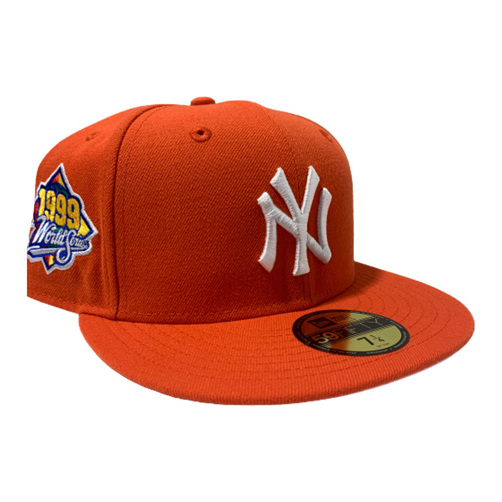 NEW YORK YANKEE ALL ORANGE 1999 WORLD SERIES NEW ERA FITTED HAT