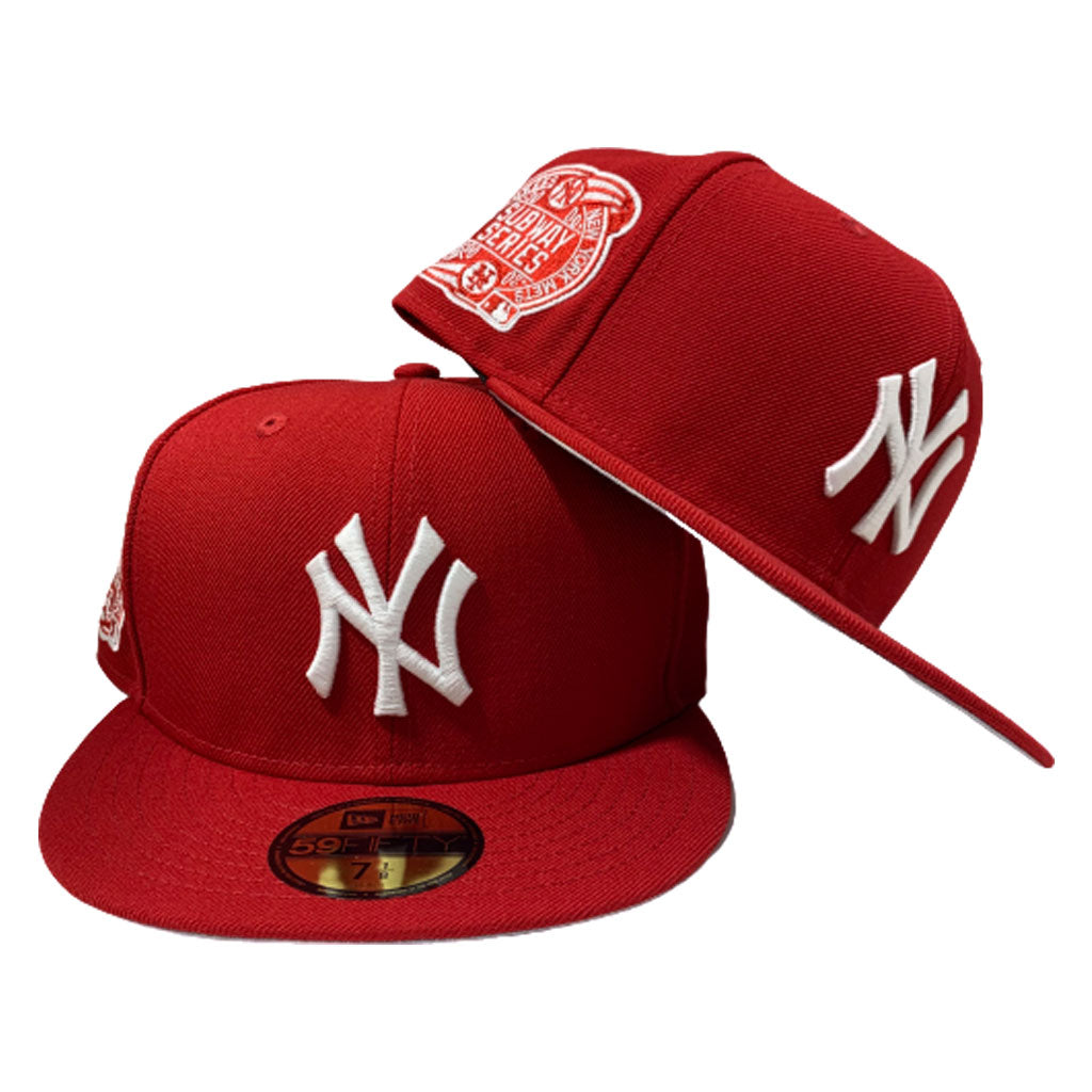 NEW YORK YANKEE ALL RED 2000 SUBWAY SERIES NEW ERA FITTED HAT