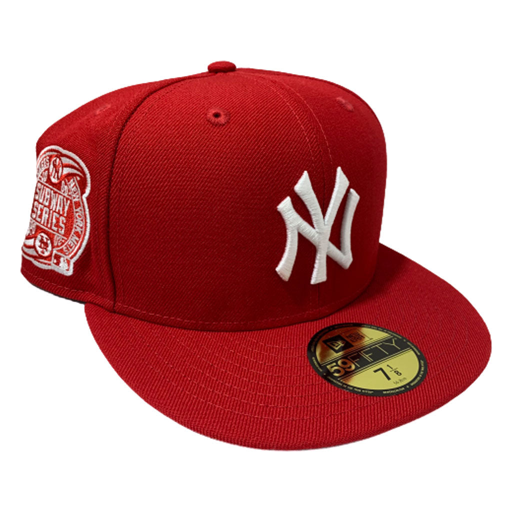 NEW YORK YANKEE ALL RED 2000 SUBWAY SERIES NEW ERA FITTED HAT