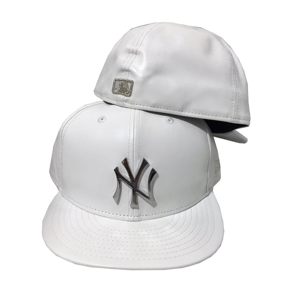 NEW YORK YANKEE FAUX LEATHER METAL LOGO 59FIFTY NEW – Sports World 165