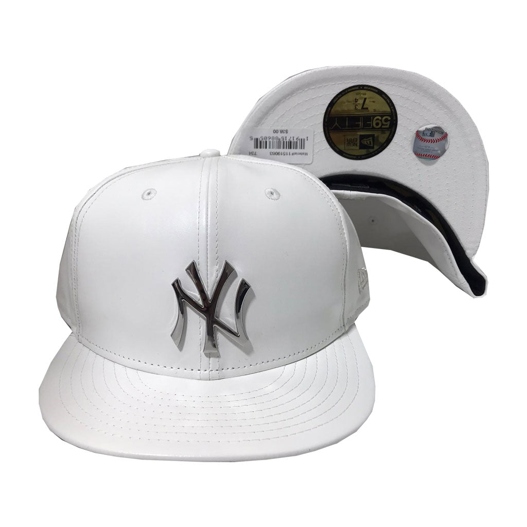 NEW YORK YANKEE FAUX LEATHER METAL LOGO 59FIFTY NEW – Sports World 165