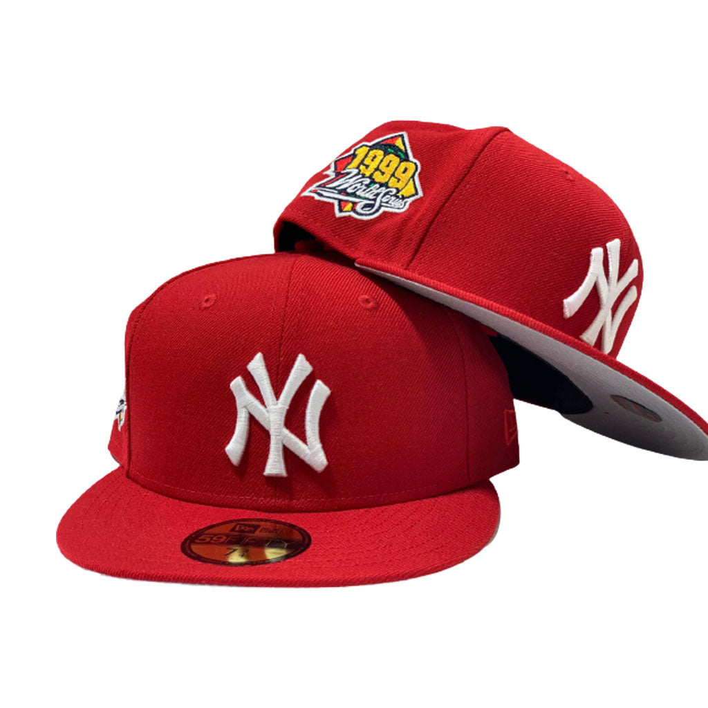 NEW YORK YANKEES 1999 WORLD SERIES RED NEW ERA FITTED