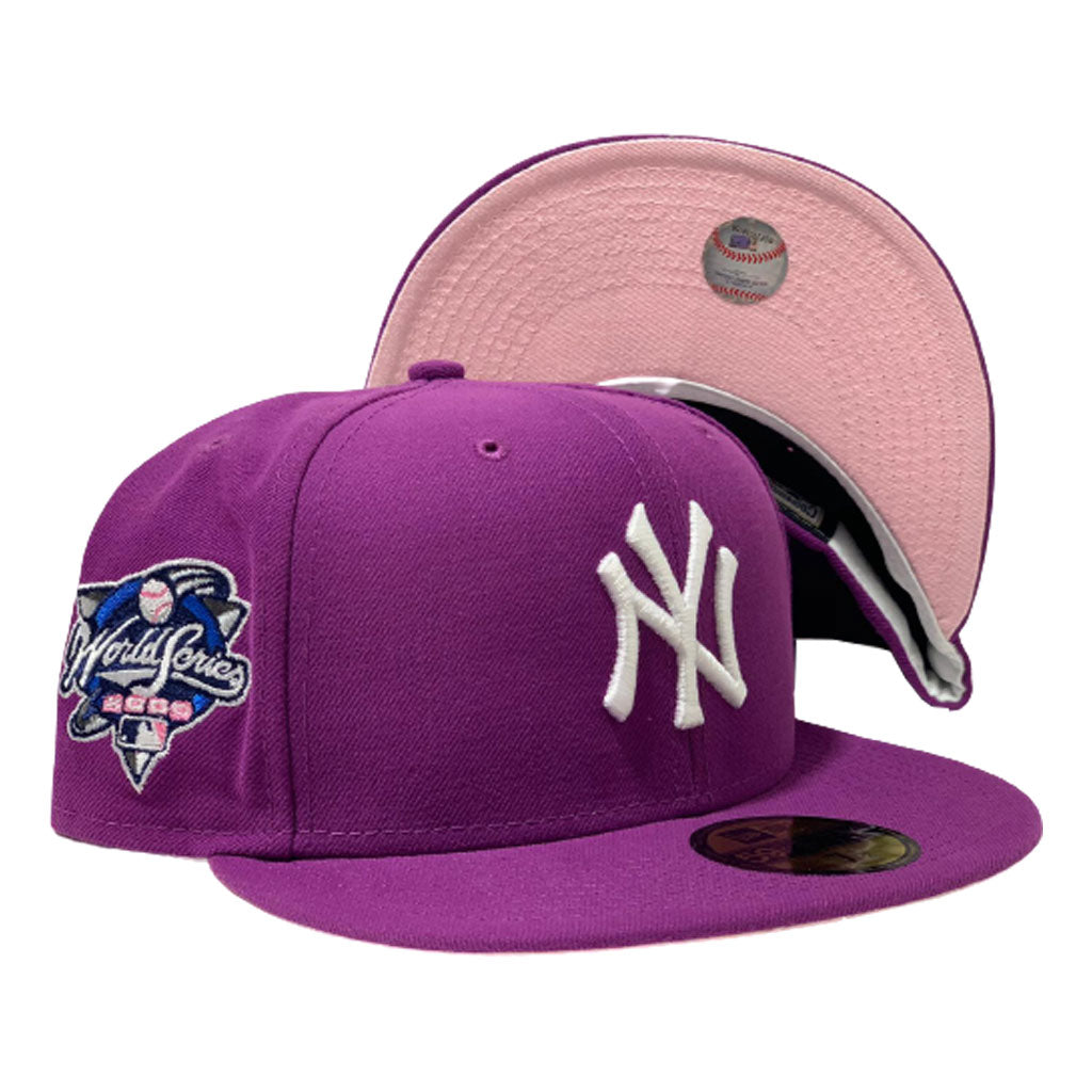 NEW YORK YANKEES 2000 WORLD SERIES SPARKING GRAPE PINK BRIM NEW ERA FITTED