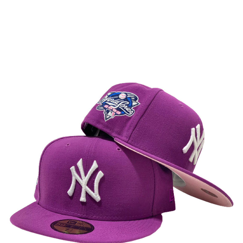 NEW YORK YANKEES 2000 WORLD SERIES SPARKING GRAPE PINK BRIM NEW ERA FITTED