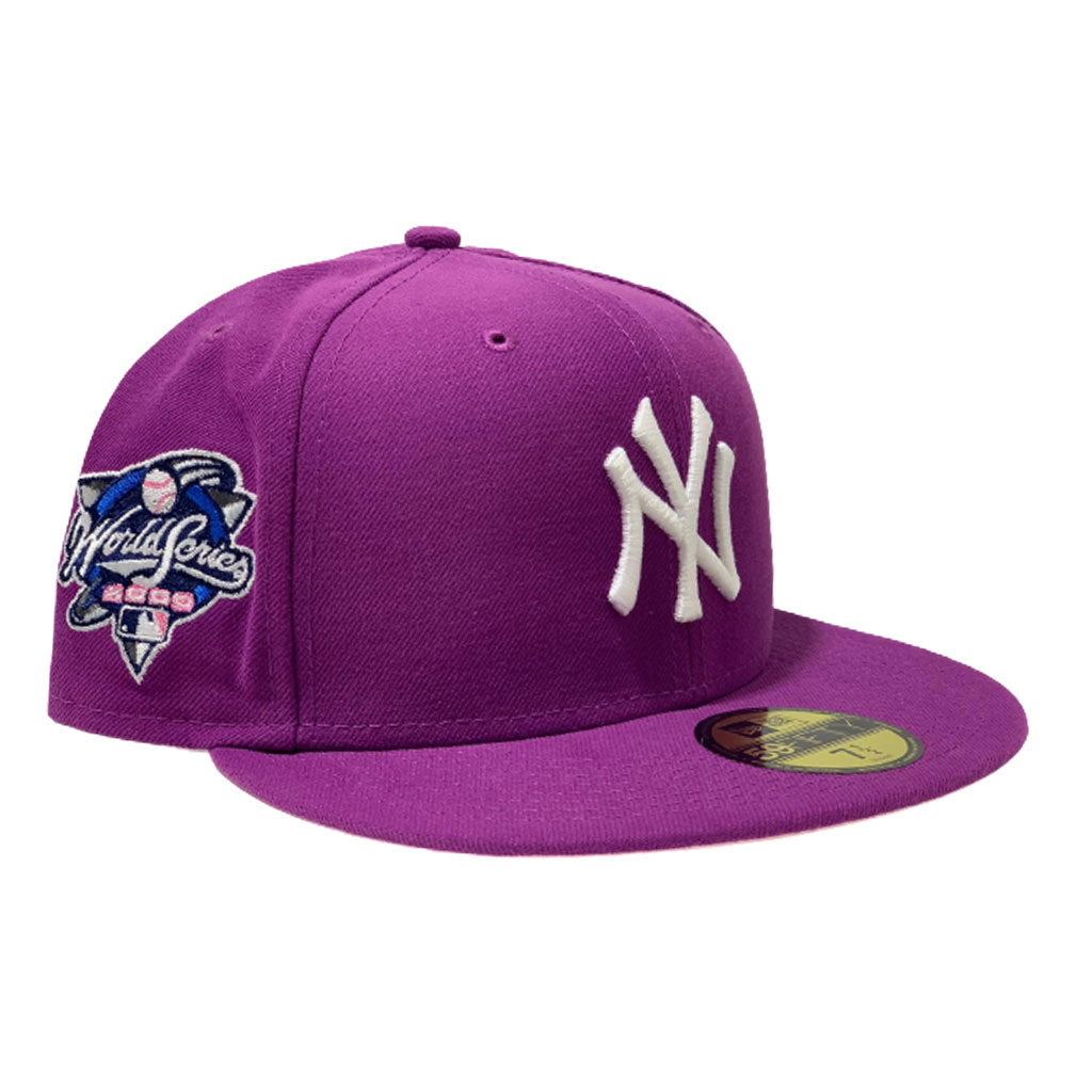 NEW YORK YANKEES 2000 WORLD SERIES SPARKING GRAPE PINK BRIM NEW ERA FITTED