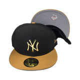 NEW YORK YANKEES BLACK/TAN  METAL LOGO NEW ERA 59FIFTY FITTED HAT