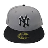 NEW YORK YANKEES GRAY BLACK NEW ERA 59FIFTY FITTED HAT