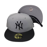 NEW YORK YANKEES GRAY BLACK NEW ERA 59FIFTY FITTED HAT