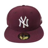 NEW YORK YANKEES MAROON NEW ERA 59FIFTY FITTED HAT