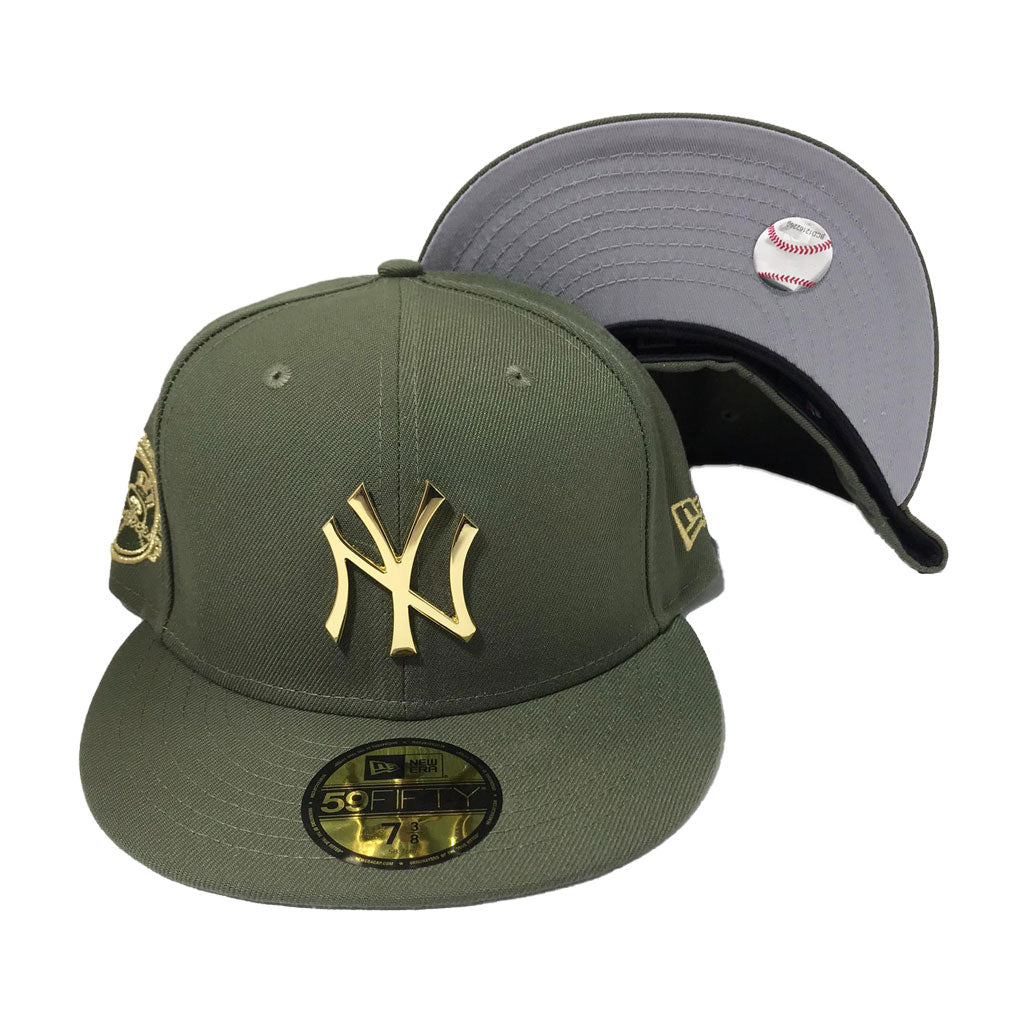 NEW YORK YANKEES OLIVE METAL LOGO NEW ERA 59FIFTY FITTED HAT